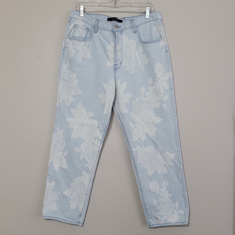 J Brand Floral High Rise Crop Jeans